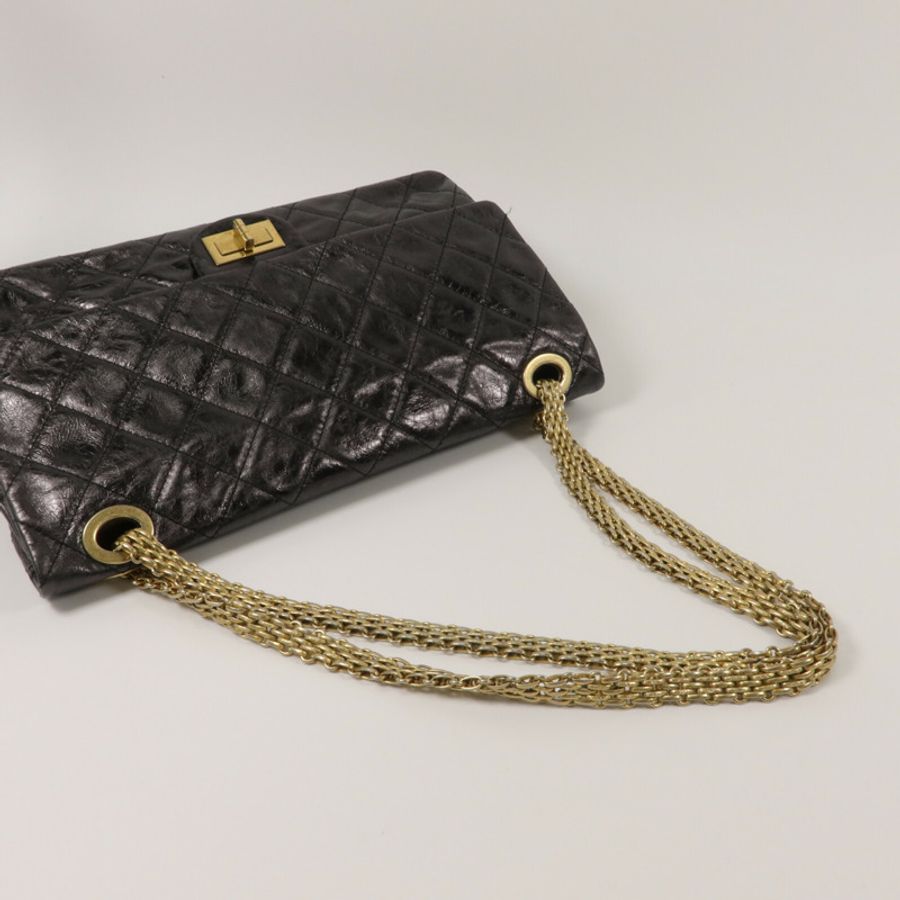 CHANEL 羊皮皮革2.55 XL鏈帶肩背袋-8