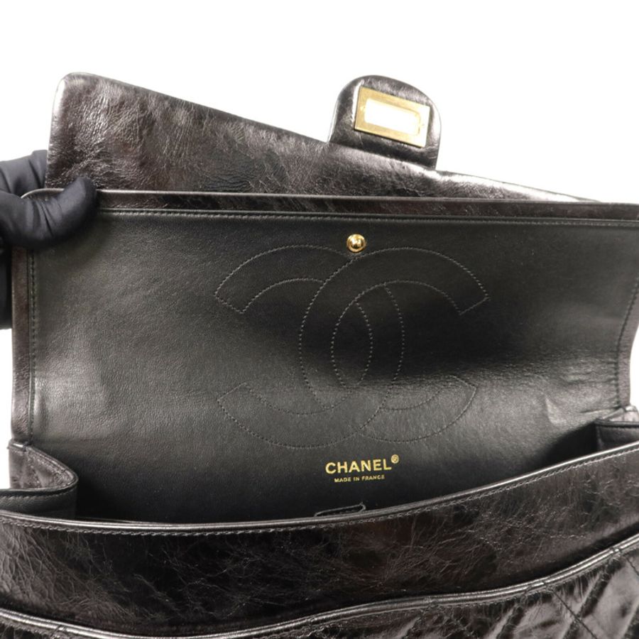 CHANEL 羊皮皮革2.55 XL鏈帶肩背袋-14