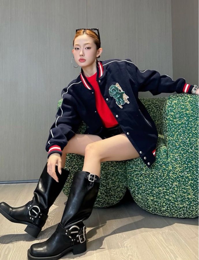 DIOR✨OTANI 聯名小恐龍羊毛棒球外套 #S-1
