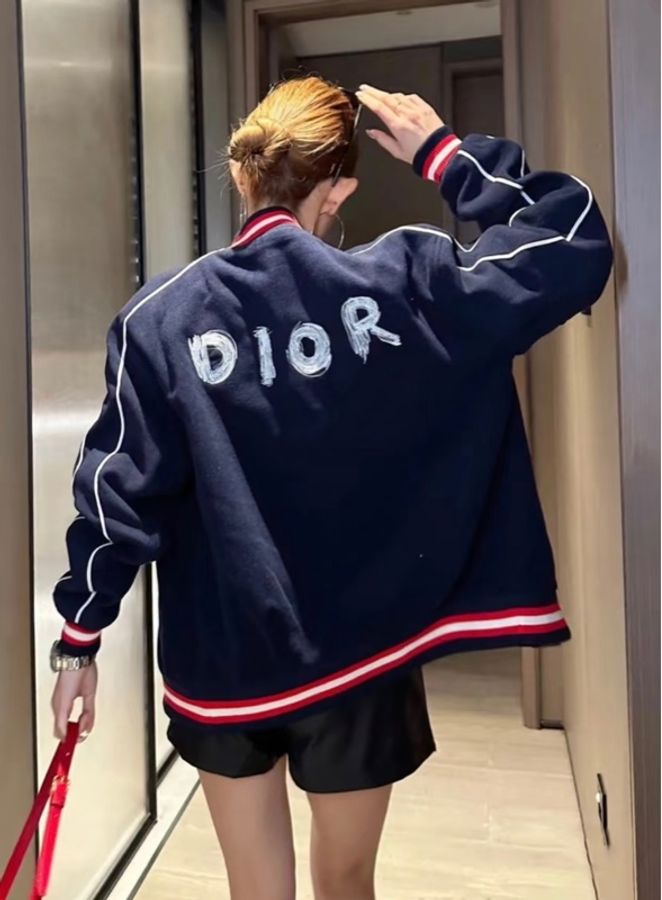DIOR✨OTANI 聯名小恐龍羊毛棒球外套 #S-2