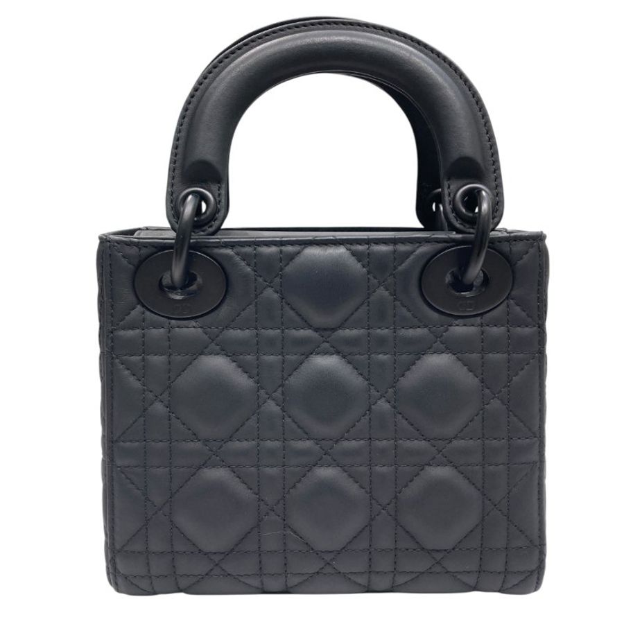 DIOR 迪奧 MINI LADY DIOR 黑色 皮革 黑釦-1