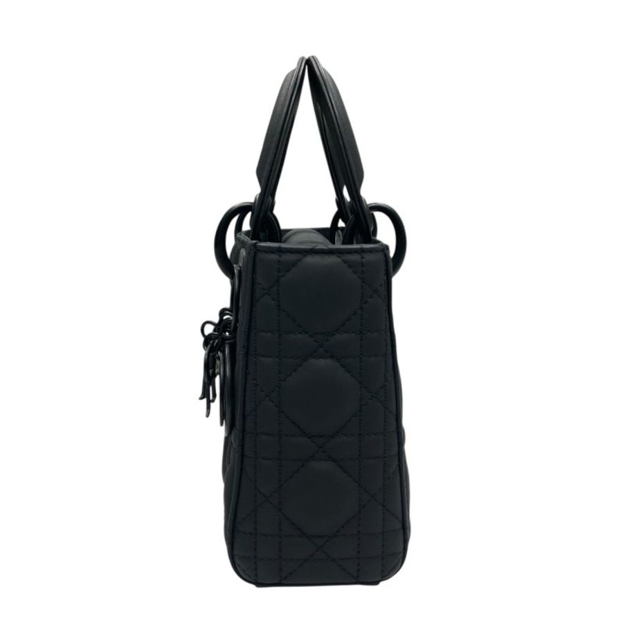 DIOR 迪奧 MINI LADY DIOR 黑色 皮革 黑釦-3