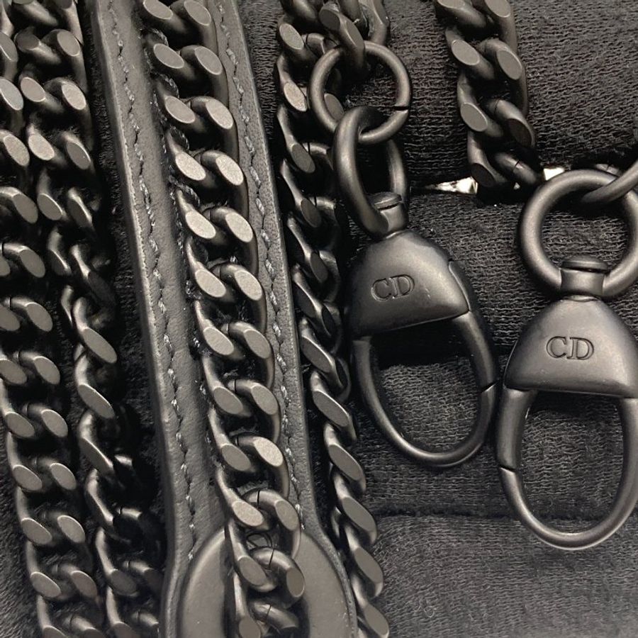 DIOR 迪奧 MINI LADY DIOR 黑色 皮革 黑釦-13