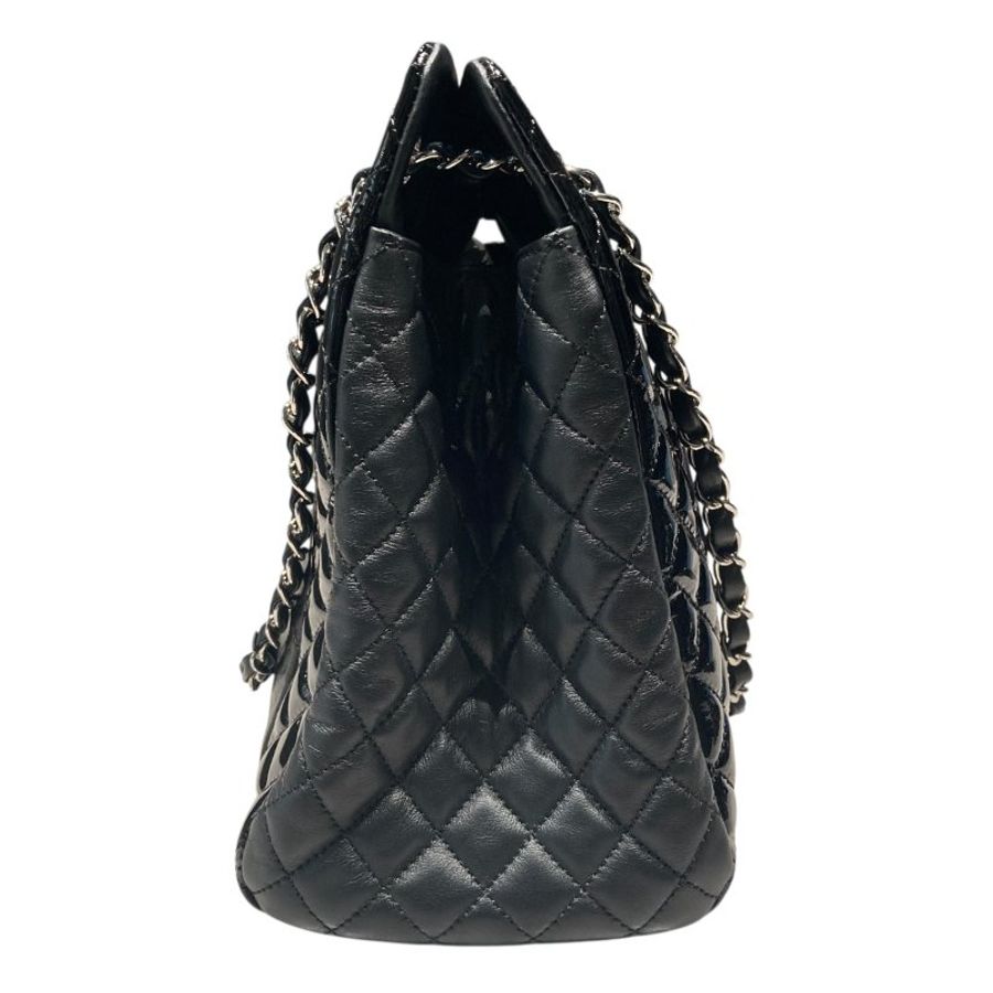 CHANEL 香奈兒 CC CHARM TOTE 黑色 皮革 銀釦-2