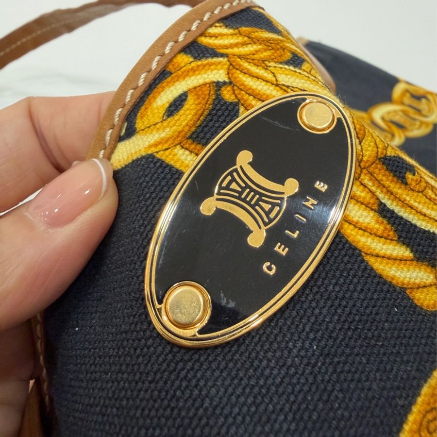 CELINE vintage 深藍 托特包 肩背包 手提包 購物包 購物袋 登機袋-14