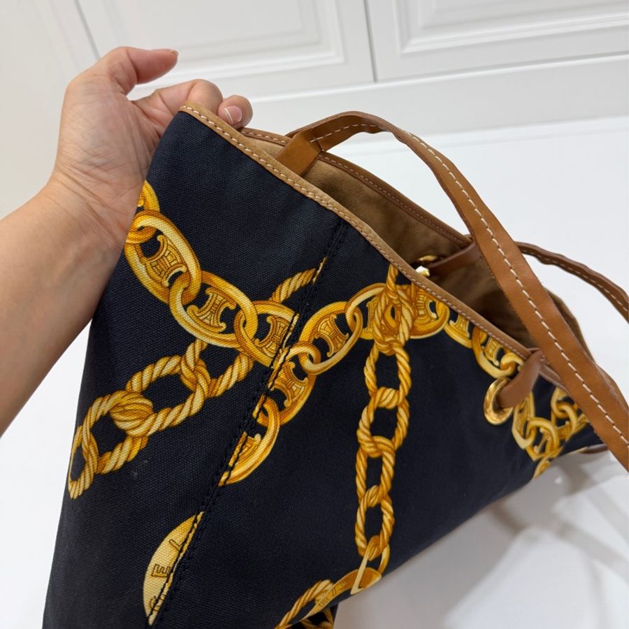 CELINE vintage 深藍 托特包 肩背包 手提包 購物包 購物袋 登機袋-21