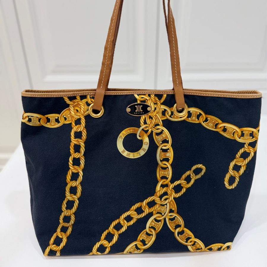 CELINE vintage 深藍 托特包 肩背包 手提包 購物包 購物袋 登機袋-24