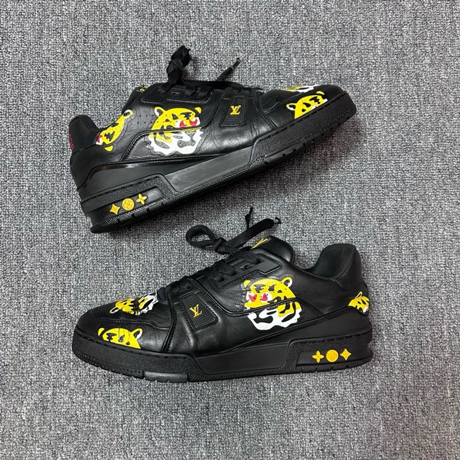 Louis Vuitton 路易威登 LV nigo聯名款 trainer 板鞋 愛心老虎 黑色/41碼-2