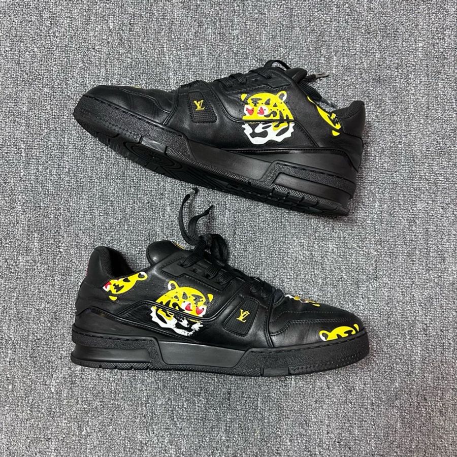 Louis Vuitton 路易威登 LV nigo聯名款 trainer 板鞋 愛心老虎 黑色/41碼-3