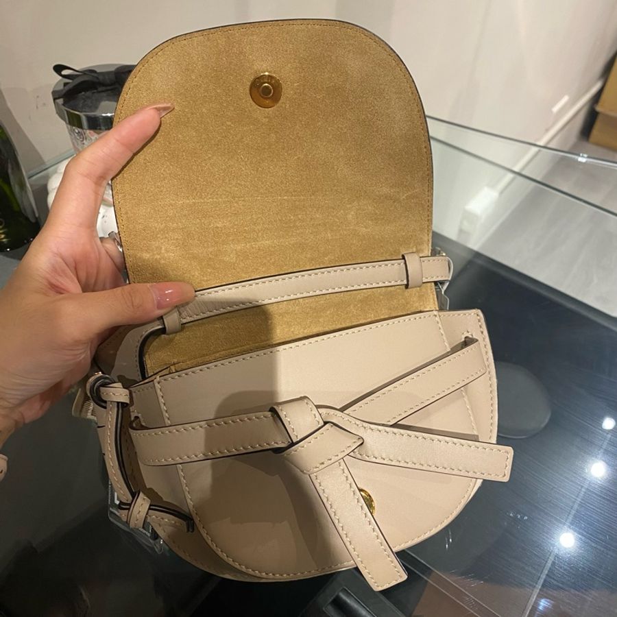 Loewe編織背帶奶茶色Geta-6