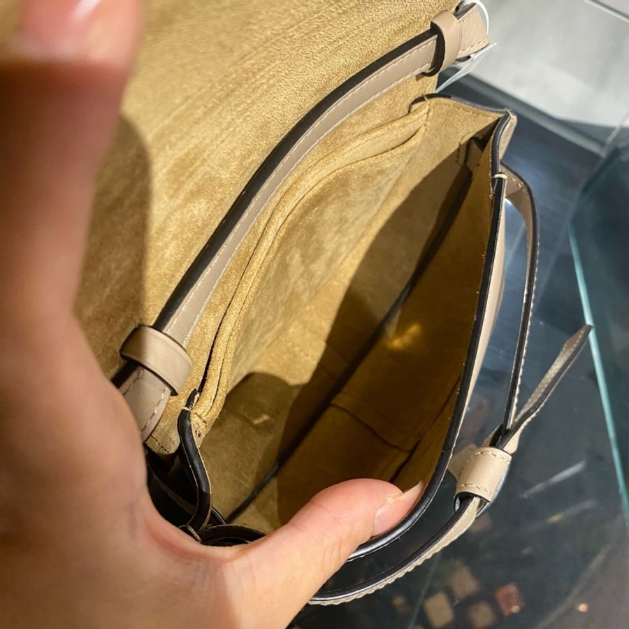Loewe編織背帶奶茶色Geta-7