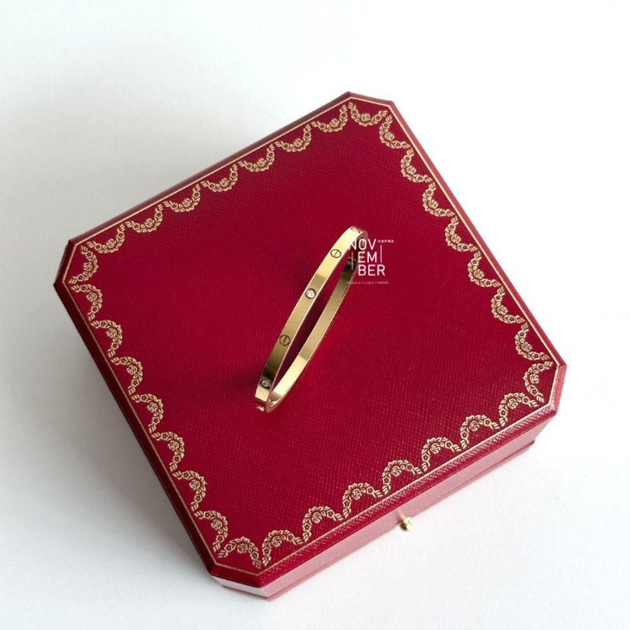 99新🆕 Cartier 卡地亞 LOVE手環 小型款6顆鑽石-3
