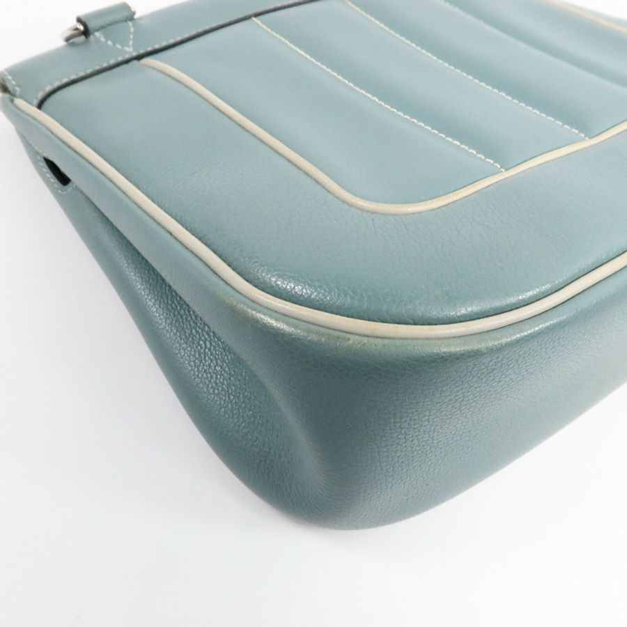 HERMES Evercolor皮革Berline 28肩背袋Ciel/Gris Perle-12
