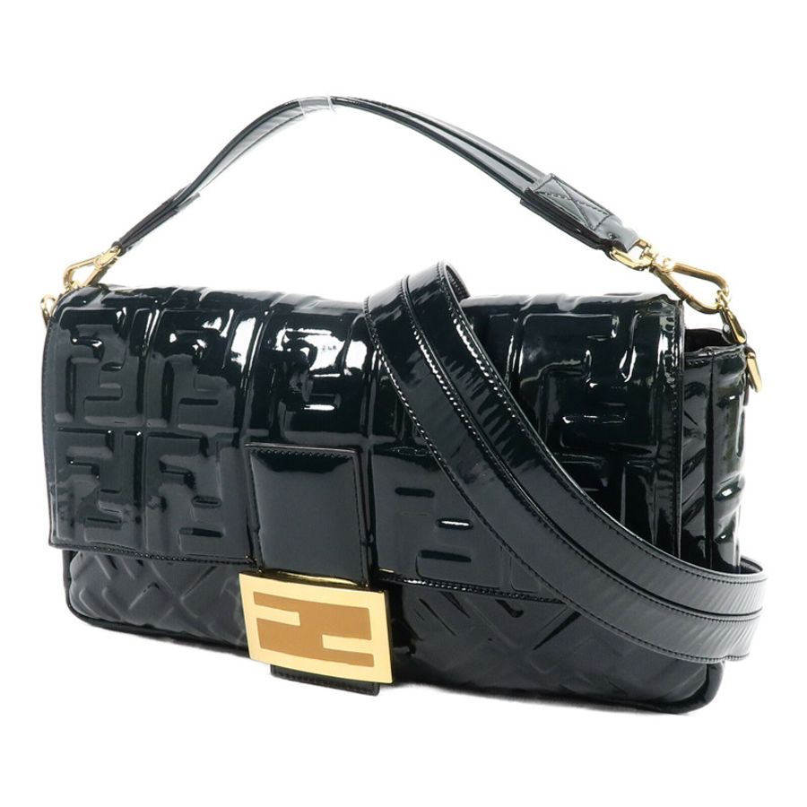 FENDI 漆皮皮革Baguette Large手挽肩背兩用袋-2