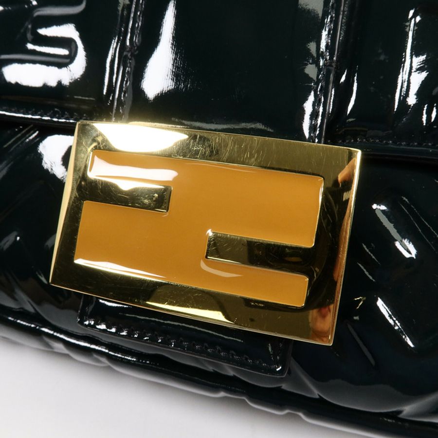 FENDI 漆皮皮革Baguette Large手挽肩背兩用袋-8