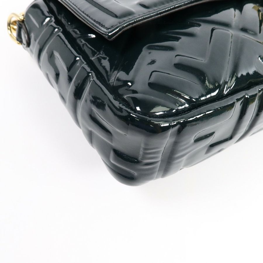 FENDI 漆皮皮革Baguette Large手挽肩背兩用袋-12