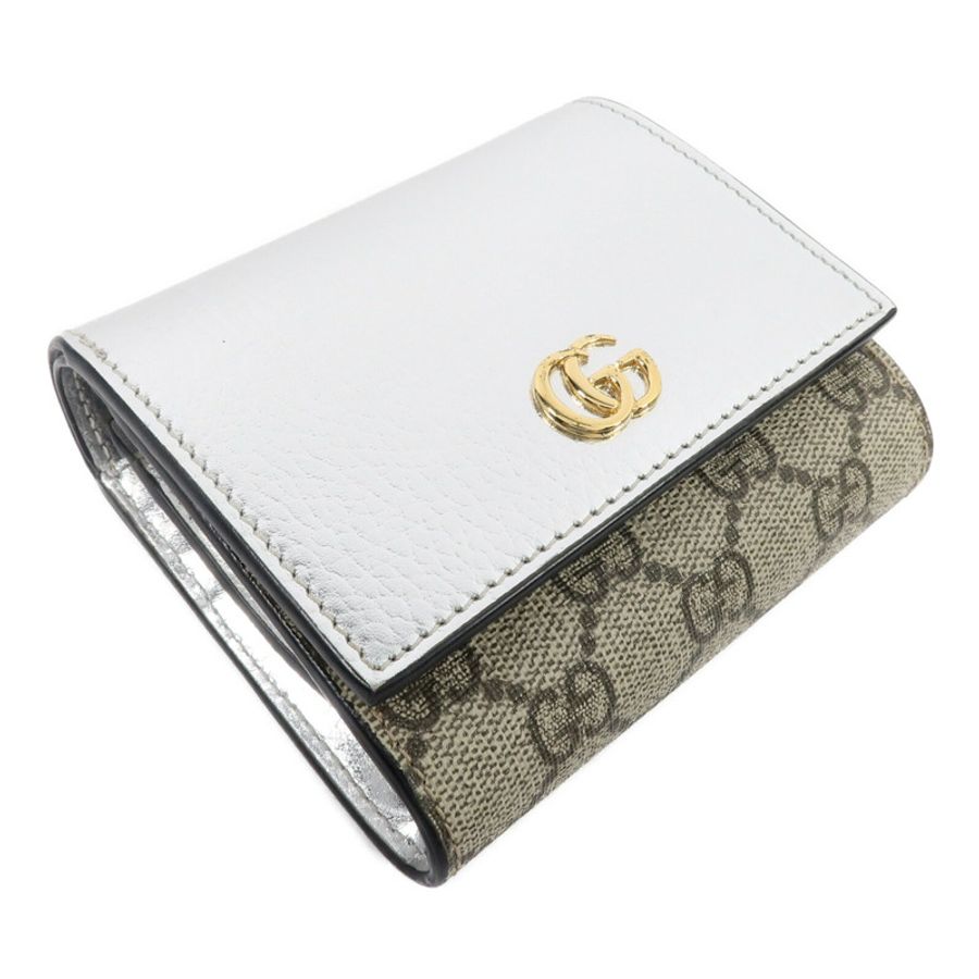 GUCCI 塗層帆布/牛皮皮革GG Marmont Wallet錢包-2