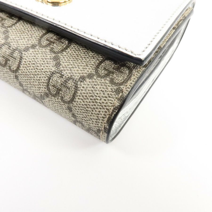 GUCCI 塗層帆布/牛皮皮革GG Marmont Wallet錢包-9