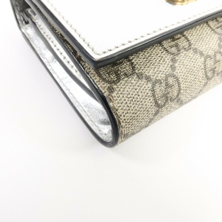 GUCCI 塗層帆布/牛皮皮革GG Marmont Wallet錢包-10