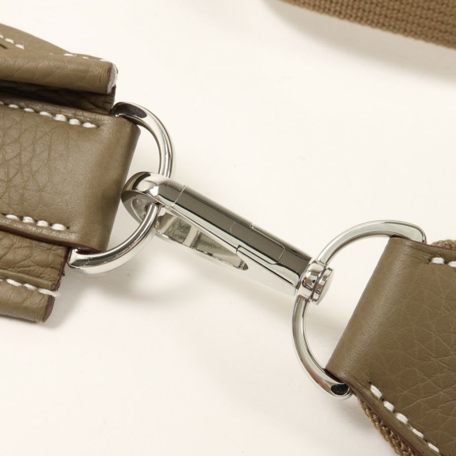 HERMES Clemence皮革Evelyne PM肩背袋Etoupe-9
