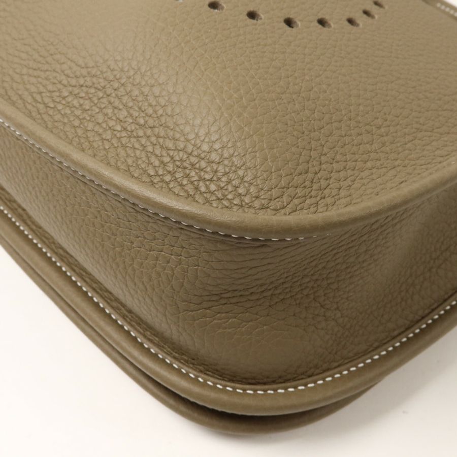 HERMES Clemence皮革Evelyne PM肩背袋Etoupe-12