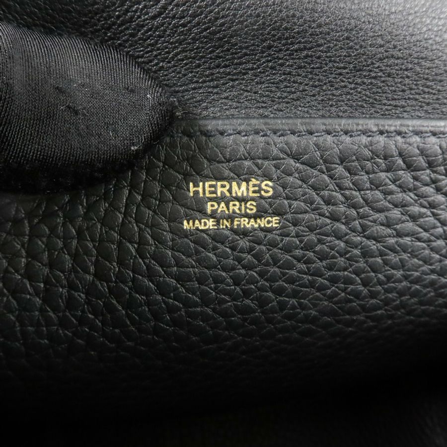 HERMES Clemence皮革Halzan 25手挽肩背兩用袋Noir-5