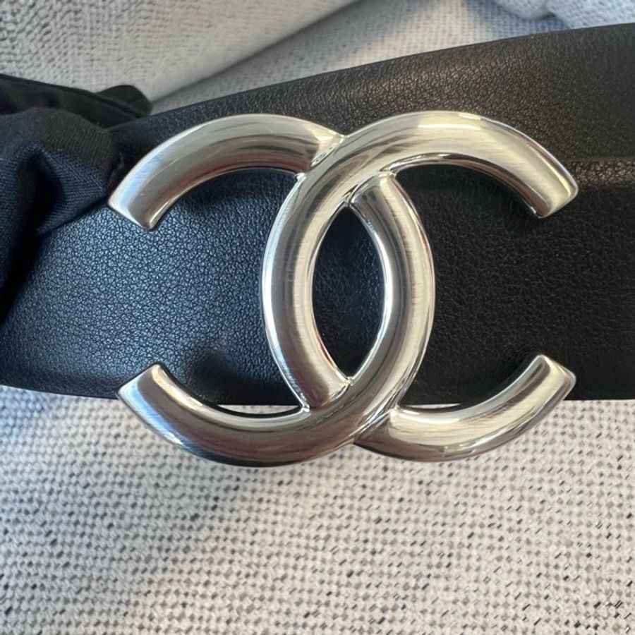 新品到貨	香奈儿Chanel经典款银色大logo双面腰带皮带尺寸	宽3cm长75/80/85/cm，無盒無塵袋-5