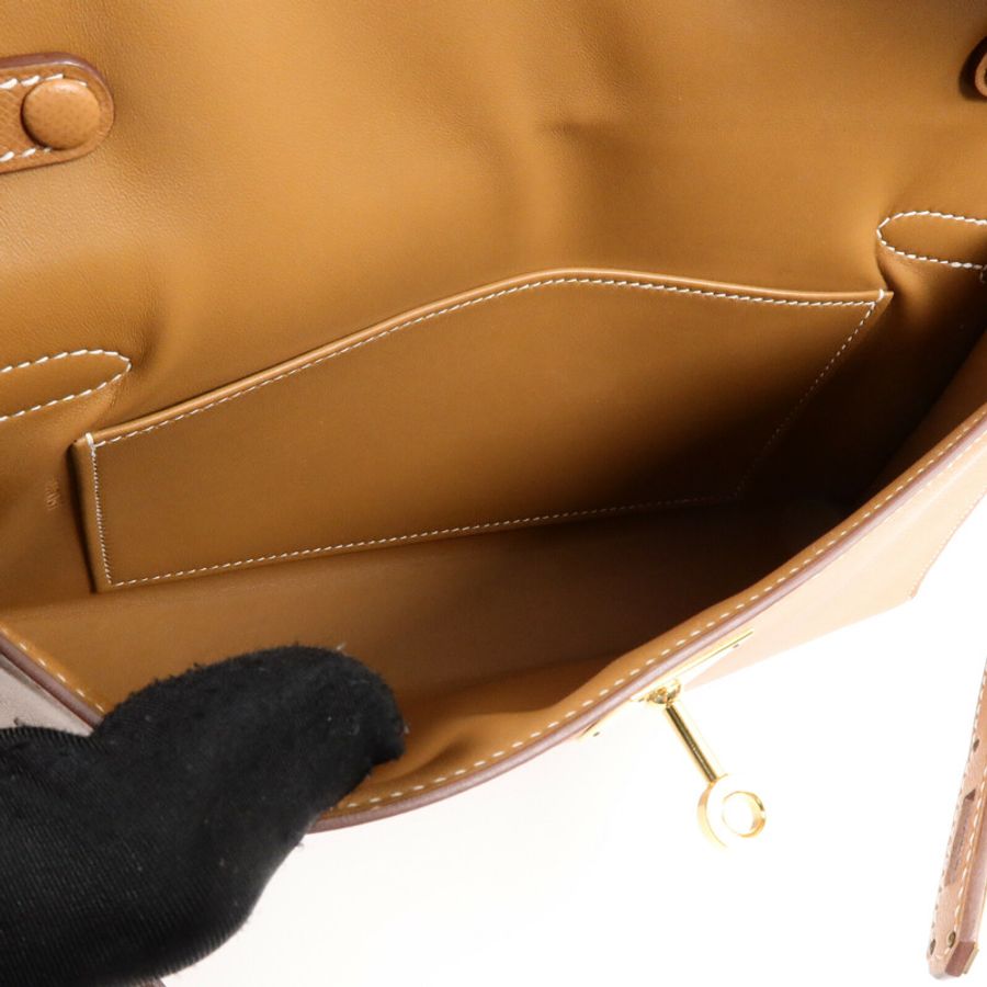HERMES MadameKelly Elan肩背袋Gold-4