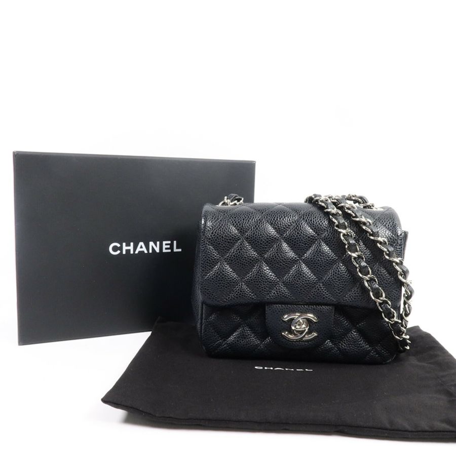 CHANEL 牛皮皮革Mini Classic 17鏈帶肩背袋-7