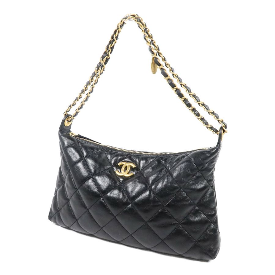 CHANEL 羊皮皮革Hobo Bag鏈帶肩背袋-2