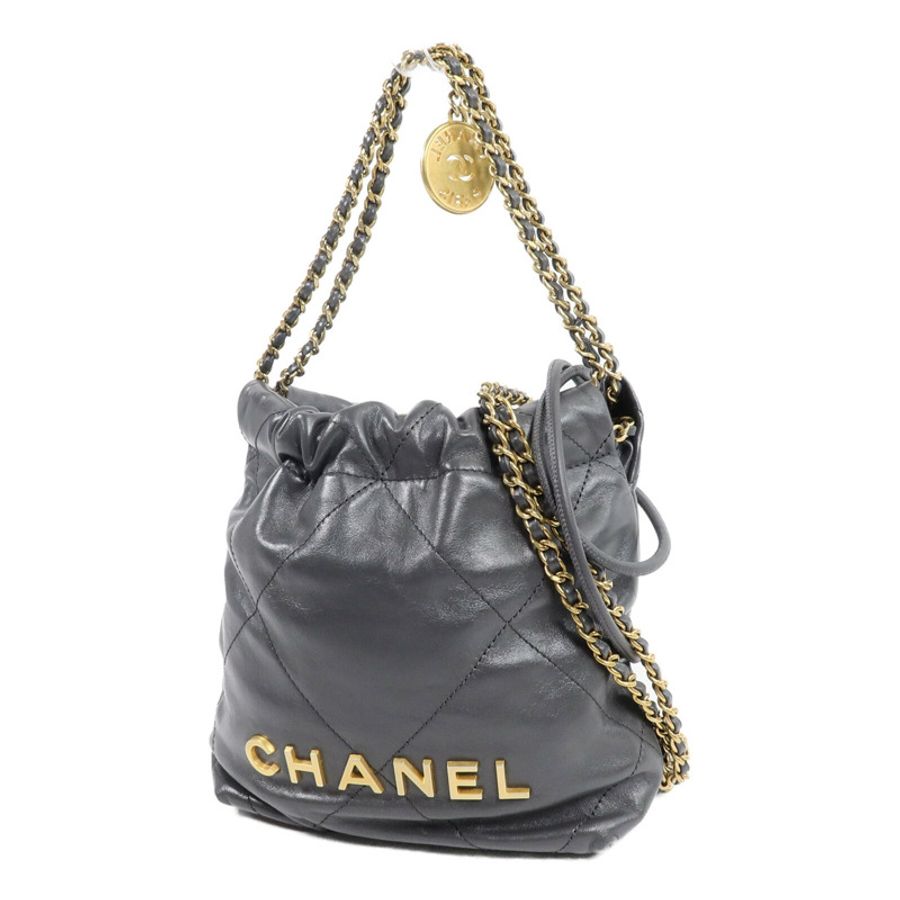 CHANEL 牛皮皮革Mini 22手挽肩背兩用袋-2