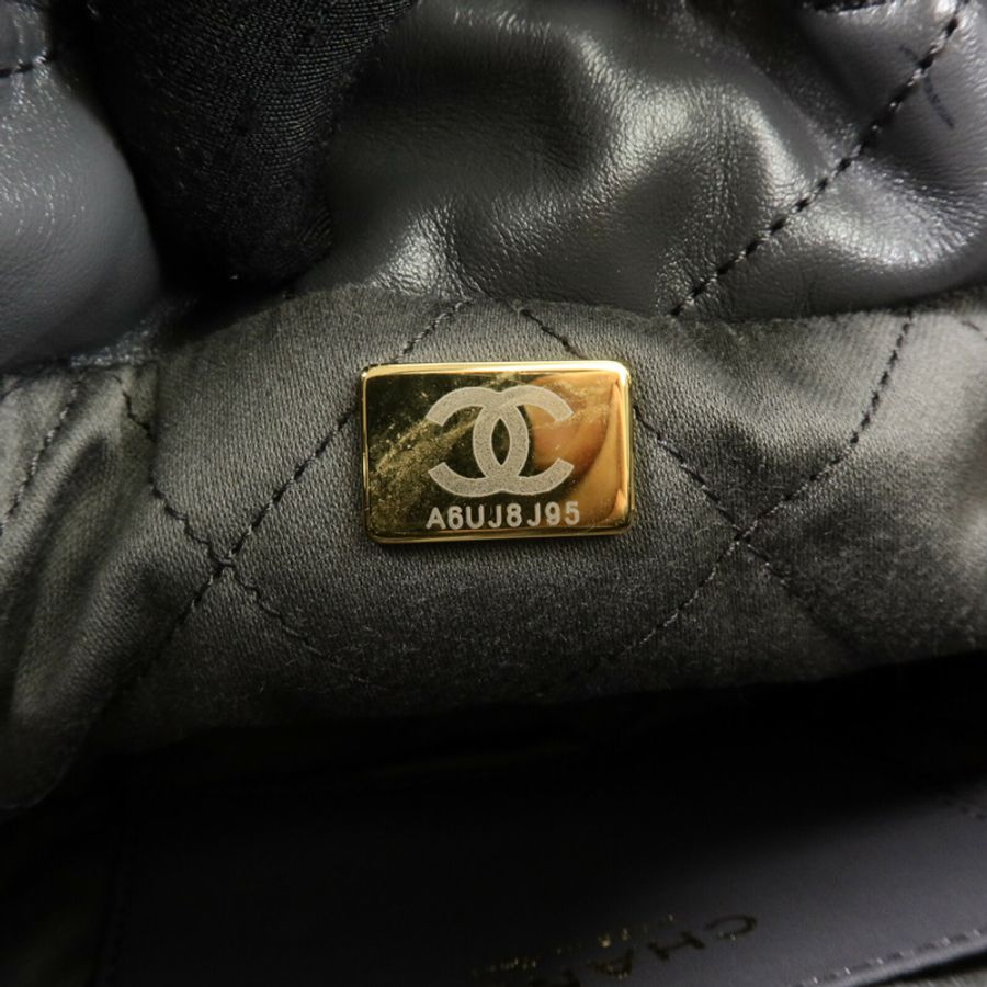 CHANEL 牛皮皮革Mini 22手挽肩背兩用袋-6
