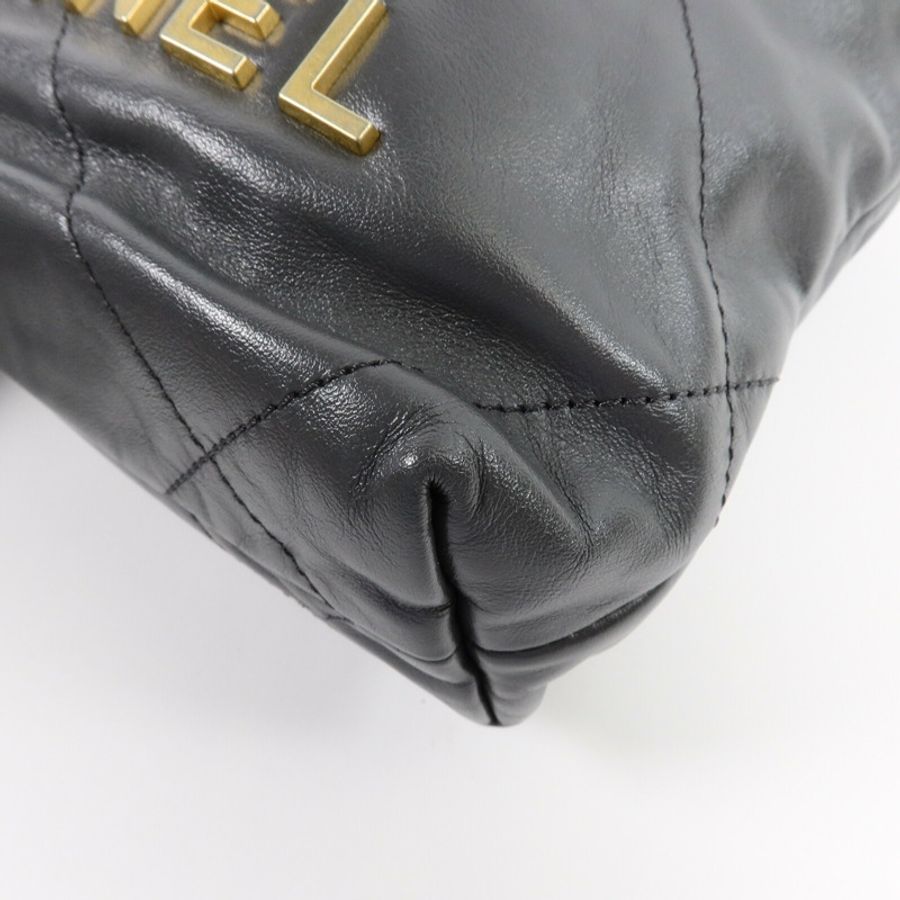 CHANEL 牛皮皮革Mini 22手挽肩背兩用袋-9