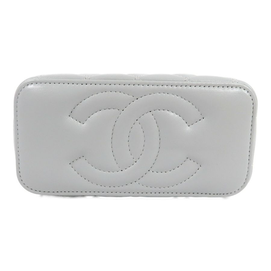 CHANEL 羊皮皮革Vanity Case With Gold Ball鏈帶手挽肩背兩用袋-3