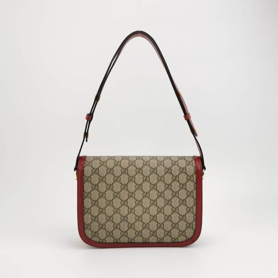 Gucci 1955小號牛皮GG老花馬銜扣單肩包-4