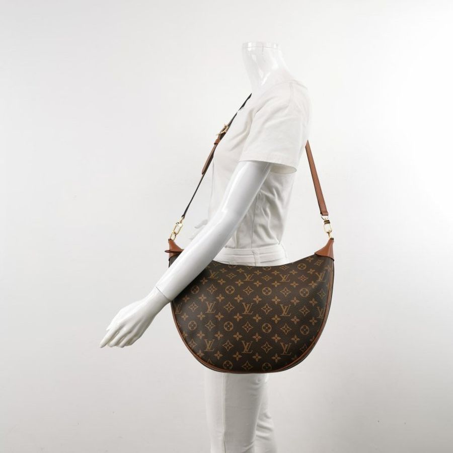 Louis Vuitton (LV) Loop牛皮Monogram印花子母包斜背包單肩包晶片款-1