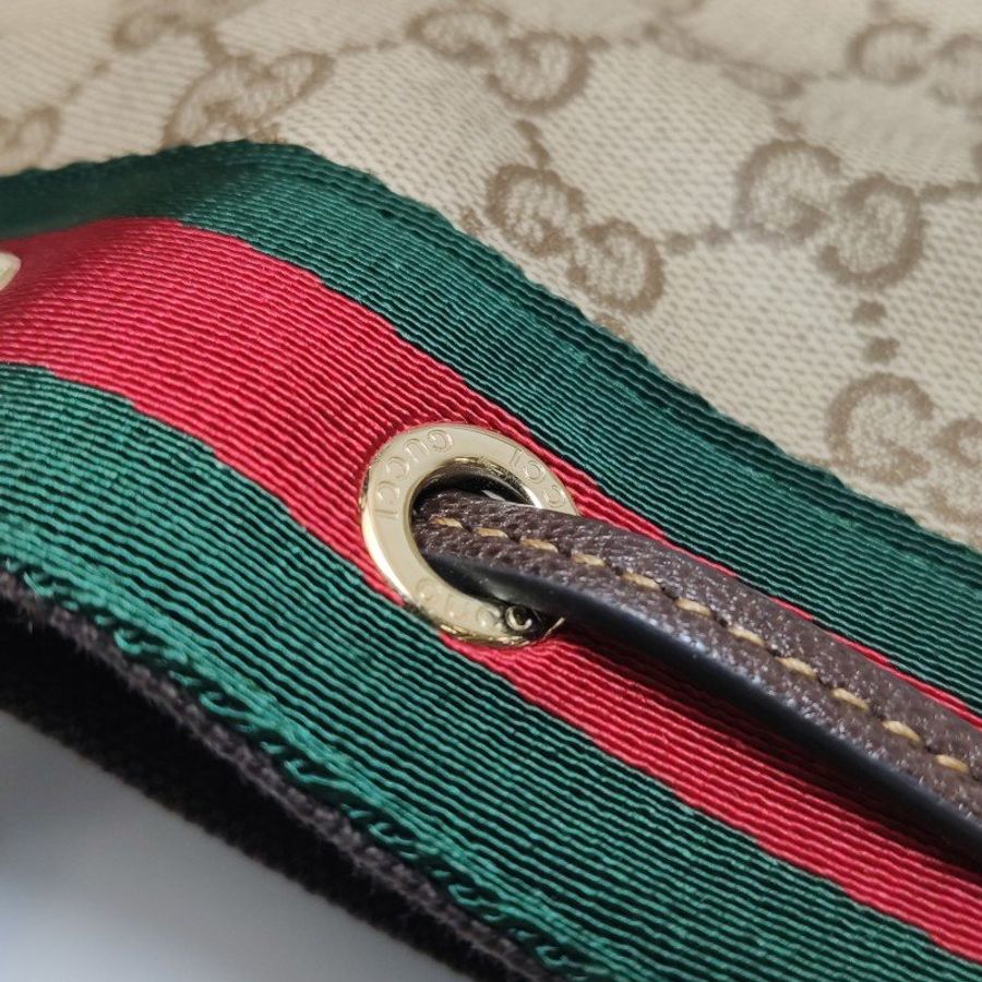 Gucci Venice小號羊皮尼龍布雙G老花子母包斜背包單肩包-14