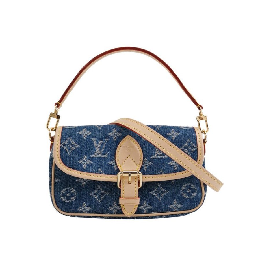 Louis Vuitton (LV) DianeNano帆布植鞣革拼色老花斜背包包肩包晶片款-0