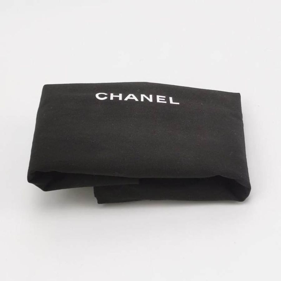 Chanel 牛皮純色菱格絎縫雙C logo金幣單肩包-8