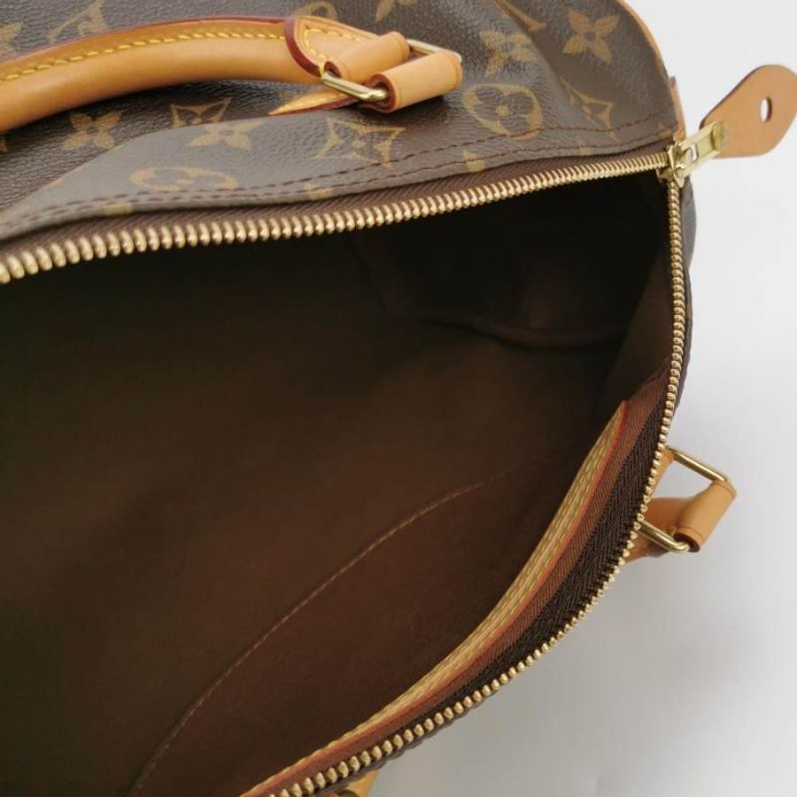 Louis Vuitton (LV) Speedy30植鞣革Monogram印花波士頓包手提包-6