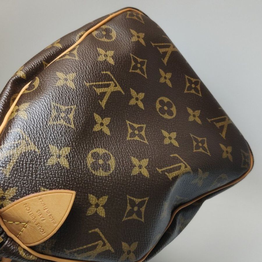 Louis Vuitton (LV) Speedy30植鞣革Monogram印花波士頓包手提包-21