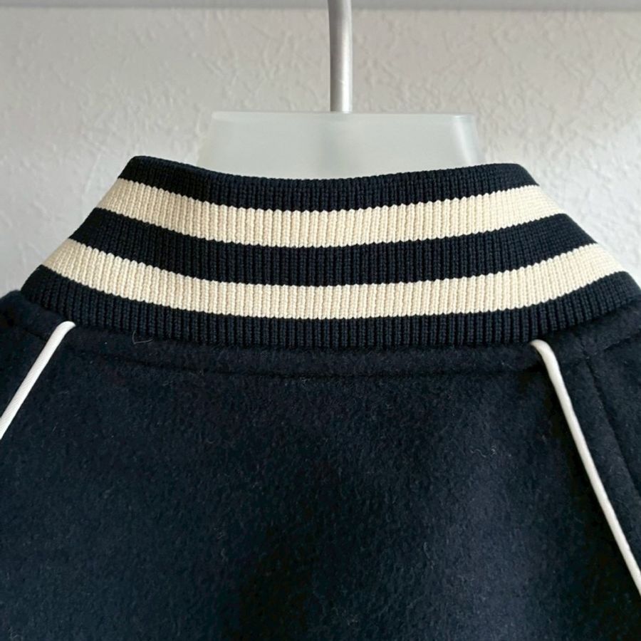 Celine 深藍/白logo棒球外套34-20