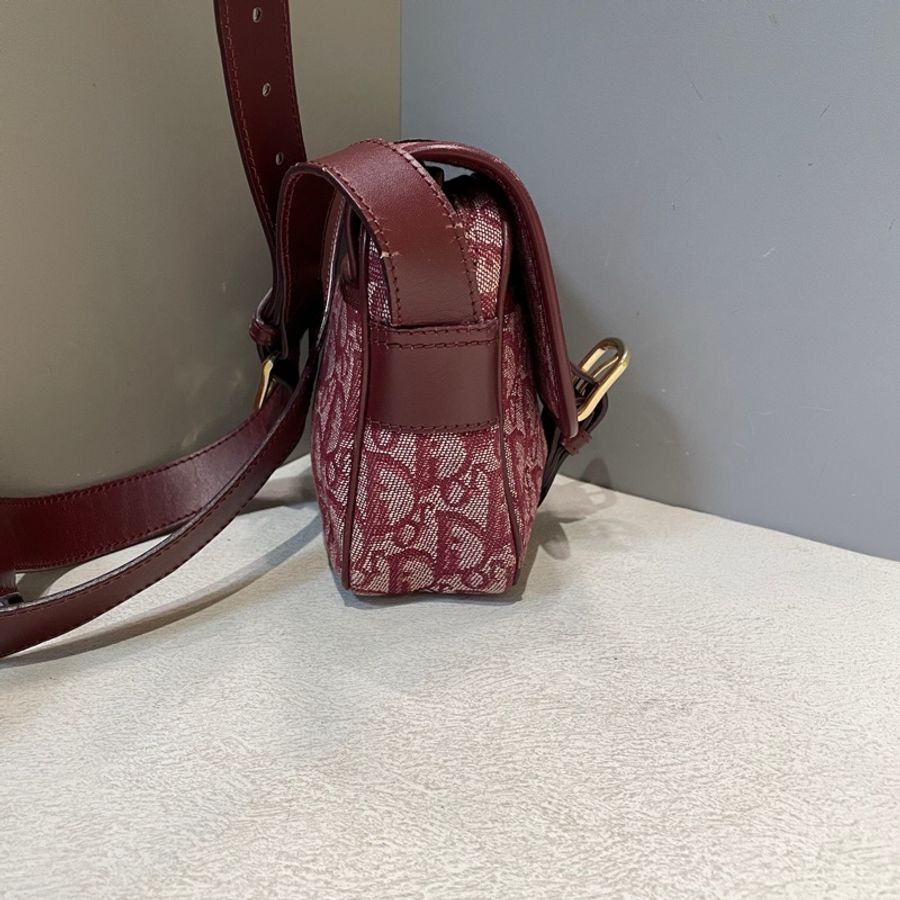 Dior/迪奧 中古老花紅色相機包-5