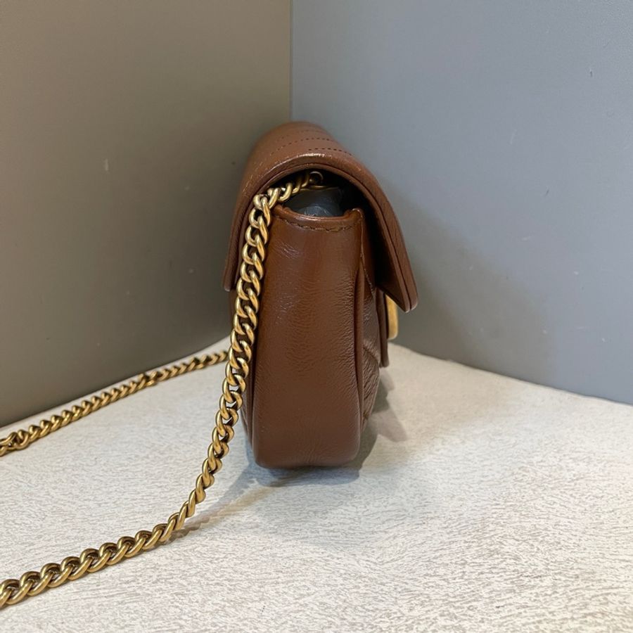 Gucci/古驰 Marmont迷你棕色马蒙斜挎包-4