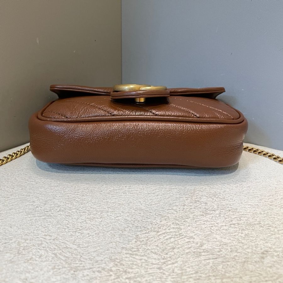 Gucci/古驰 Marmont迷你棕色马蒙斜挎包-5