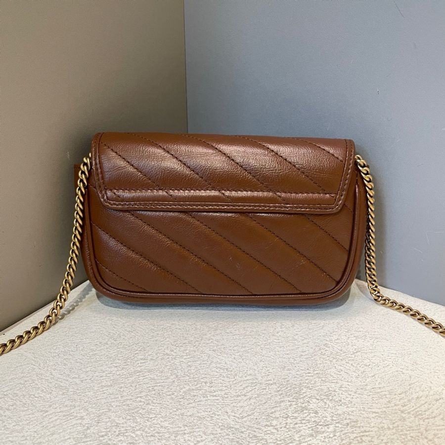Gucci/古驰 Marmont迷你棕色马蒙斜挎包-6