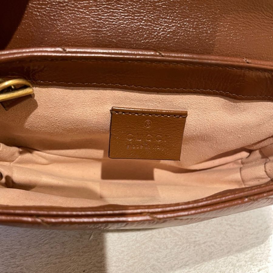 Gucci/古驰 Marmont迷你棕色马蒙斜挎包-8
