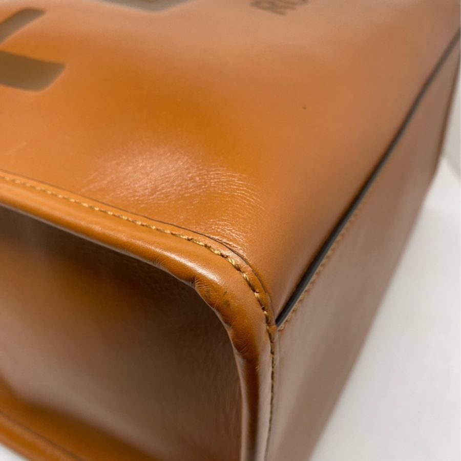 Fendi /GooMorin Vintage 古髦寧 焦糖色sunshine全皮手提托特包 成色:98新-6