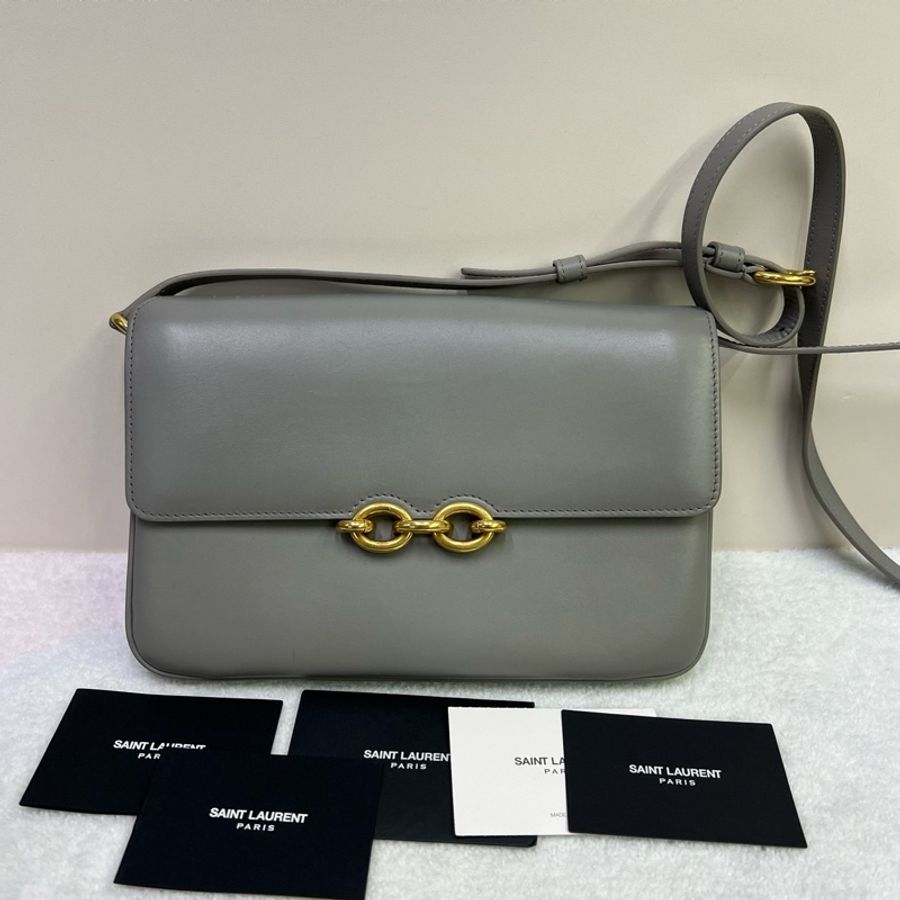 聖羅蘭/Saint laurent 單肩斜挎包灰色-0