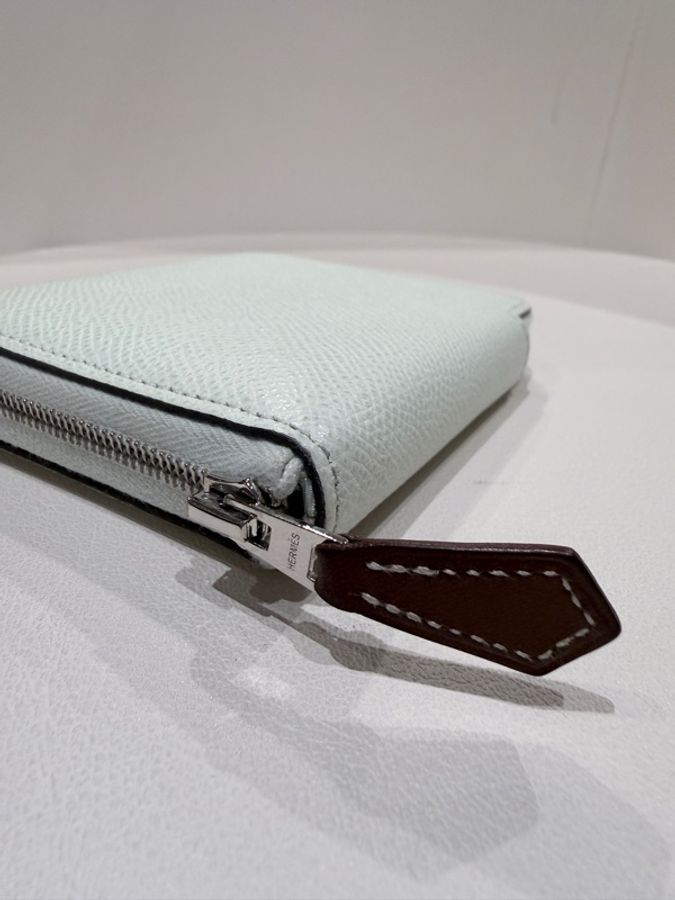 Hermes✨silk in 絲巾短夾拉鍊錢包 B刻-6